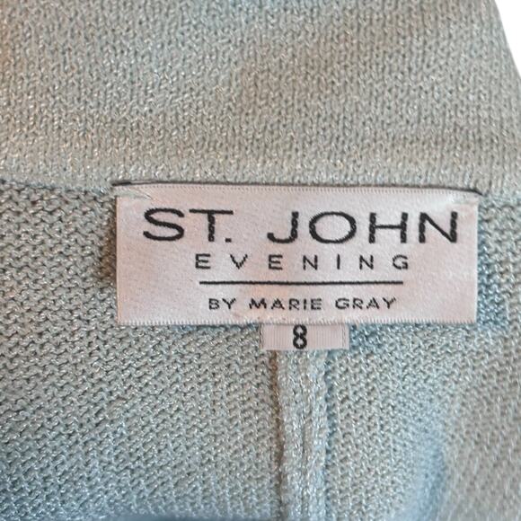 St. John Evening Santana Knit Jacket Mint Green 8 - Picture 4 of 4